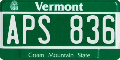 VT license plate APS836