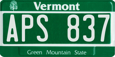 VT license plate APS837