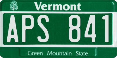 VT license plate APS841