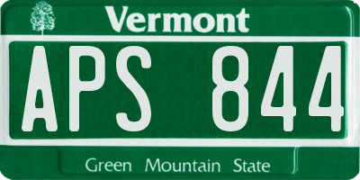 VT license plate APS844