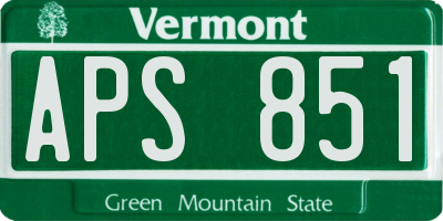 VT license plate APS851