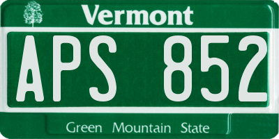 VT license plate APS852