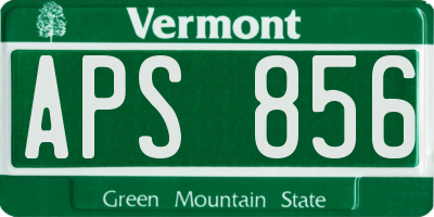 VT license plate APS856