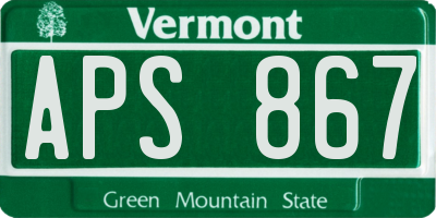 VT license plate APS867