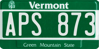 VT license plate APS873