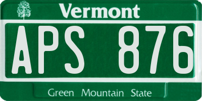 VT license plate APS876