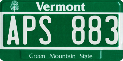 VT license plate APS883
