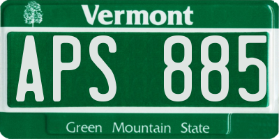 VT license plate APS885