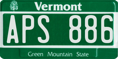 VT license plate APS886