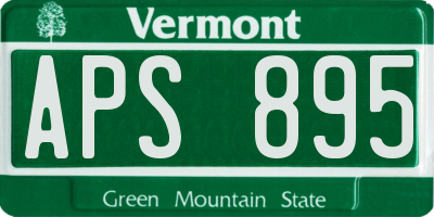 VT license plate APS895