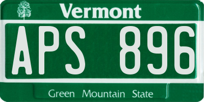 VT license plate APS896