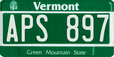 VT license plate APS897