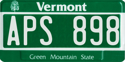 VT license plate APS898