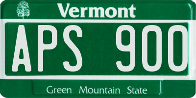 VT license plate APS900