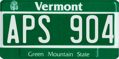 VT license plate APS904