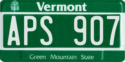 VT license plate APS907