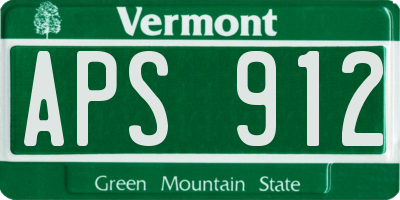 VT license plate APS912