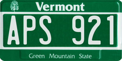 VT license plate APS921
