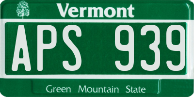 VT license plate APS939