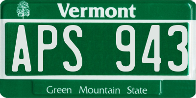 VT license plate APS943