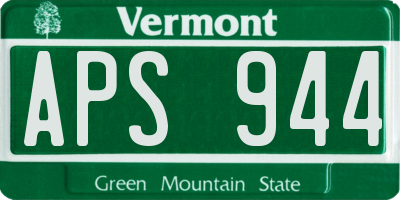 VT license plate APS944
