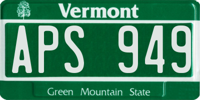 VT license plate APS949