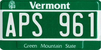 VT license plate APS961