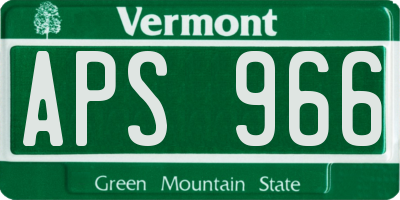 VT license plate APS966