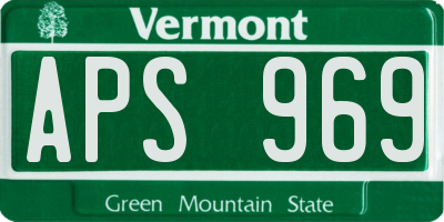 VT license plate APS969