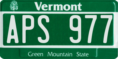 VT license plate APS977