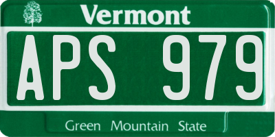 VT license plate APS979