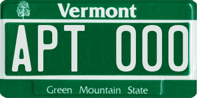 VT license plate APT000