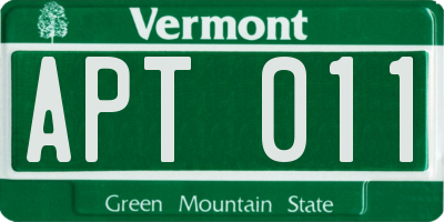 VT license plate APT011