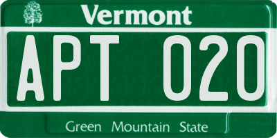 VT license plate APT020