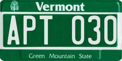 VT license plate APT030