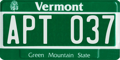 VT license plate APT037