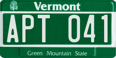 VT license plate APT041