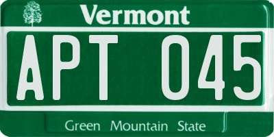 VT license plate APT045