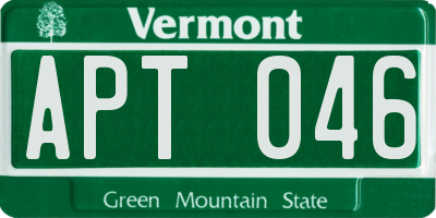 VT license plate APT046