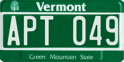 VT license plate APT049