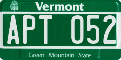 VT license plate APT052