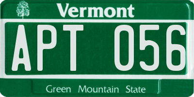 VT license plate APT056