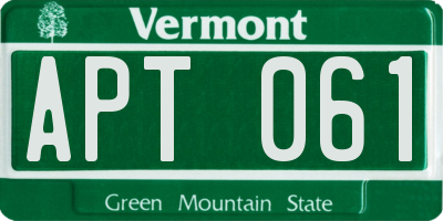 VT license plate APT061