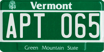 VT license plate APT065