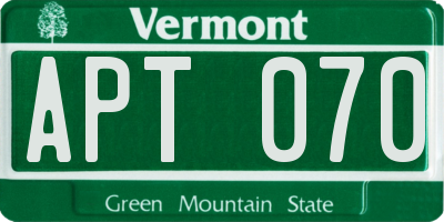 VT license plate APT070