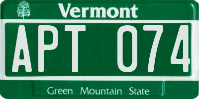 VT license plate APT074