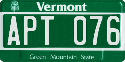 VT license plate APT076