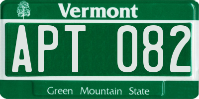 VT license plate APT082
