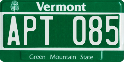 VT license plate APT085