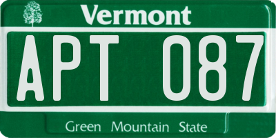VT license plate APT087